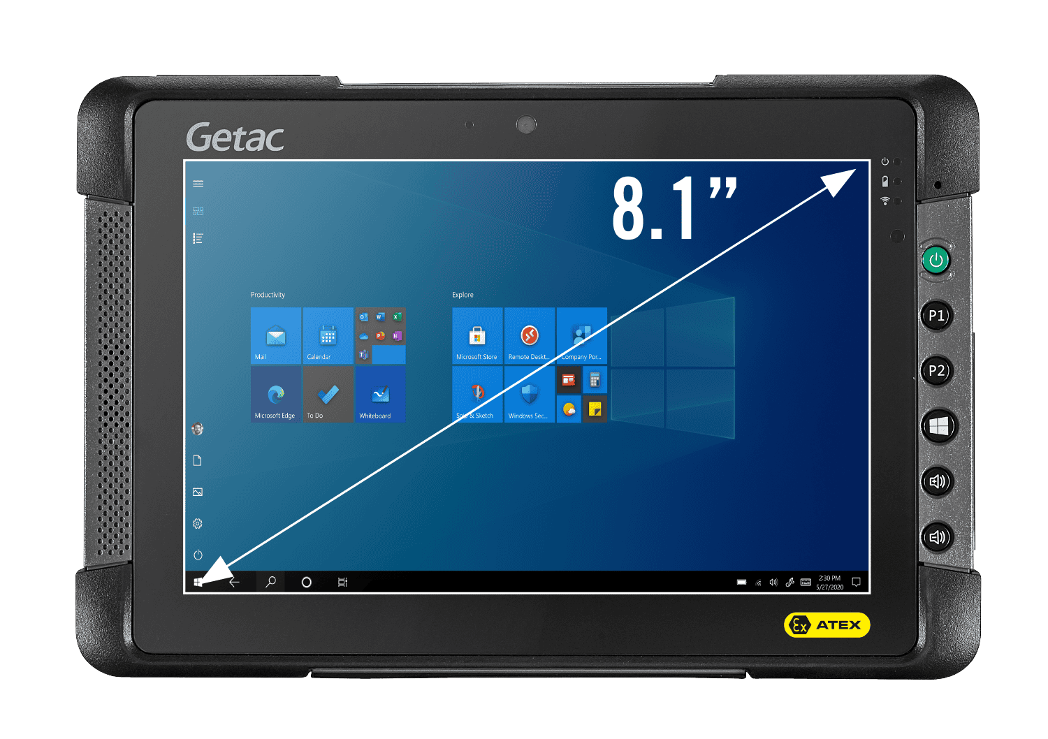强固型工业平板 – Getac T800-EX